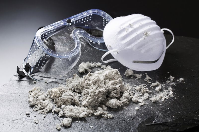 Asbestos insulation in an attic
