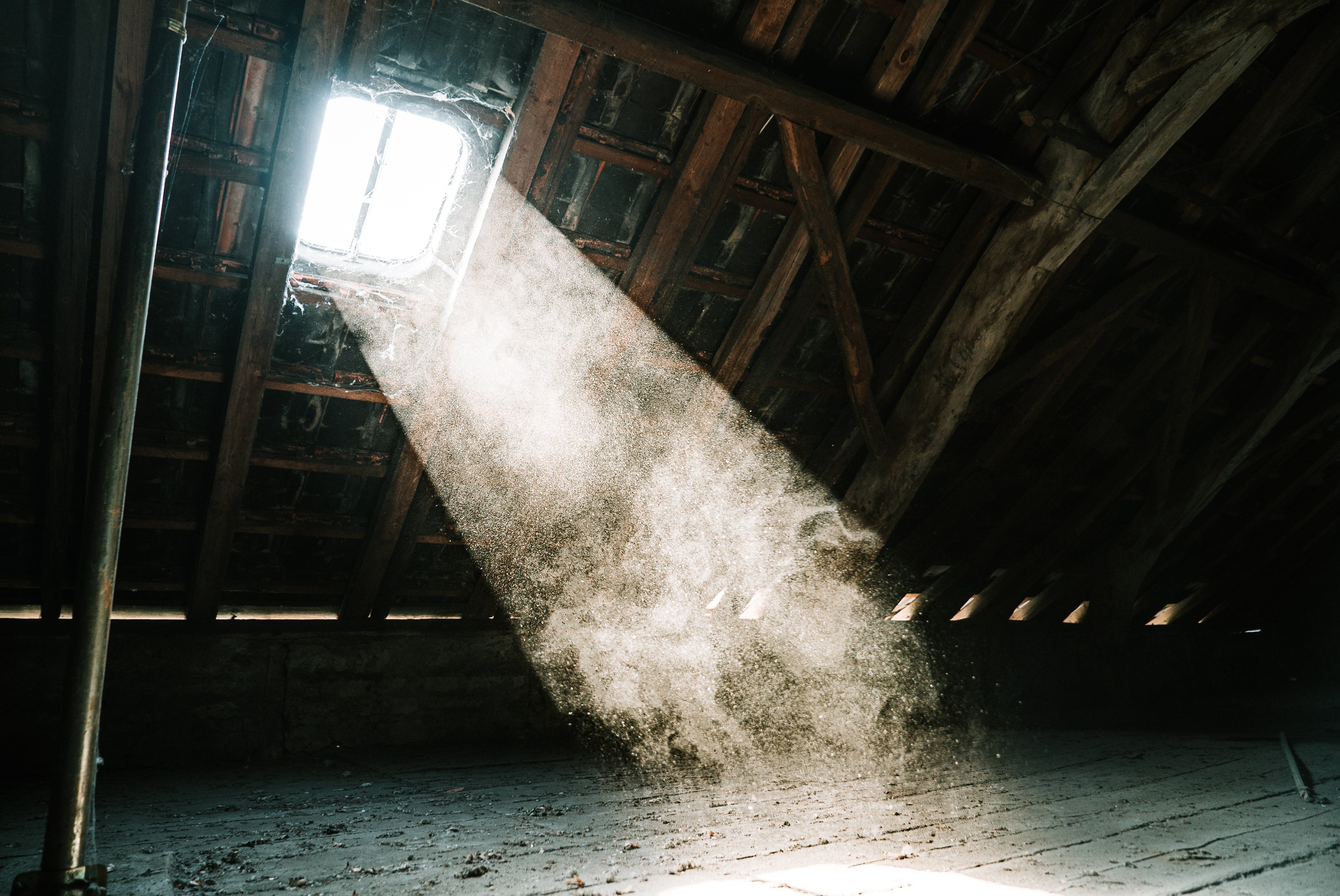 Hot attic in summer
