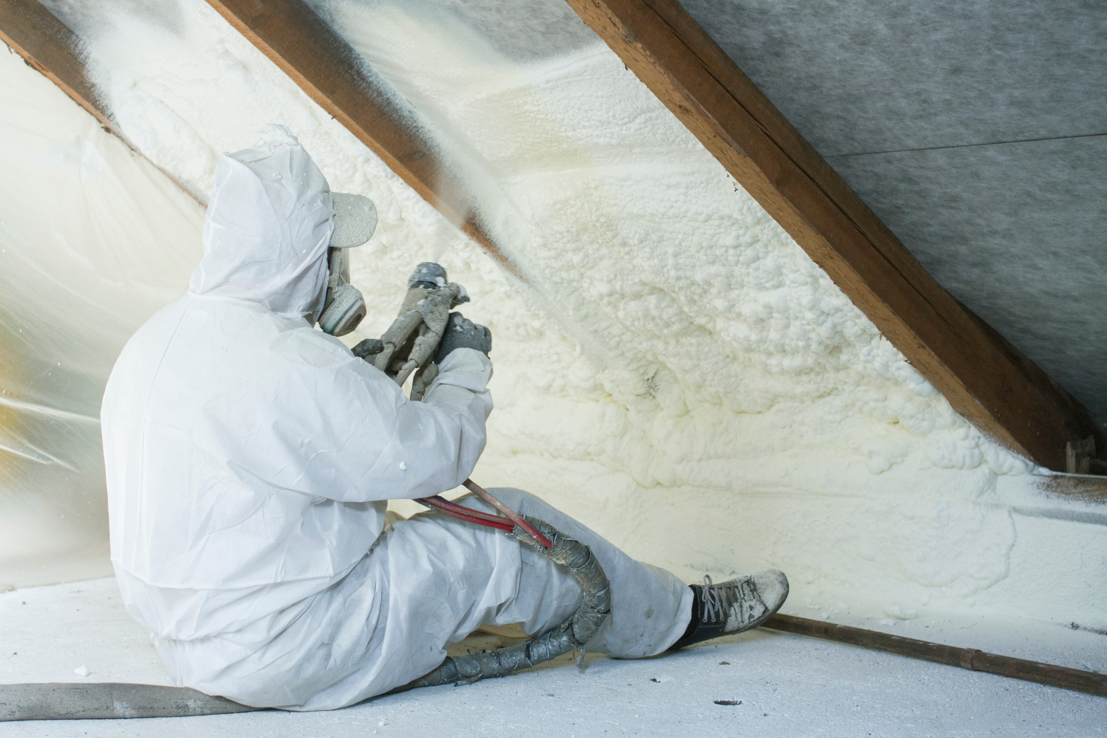 Closed-cell versus open-cell spray foam insulation in an attic