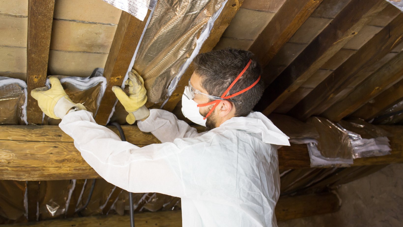 Attic air sealing work in progress